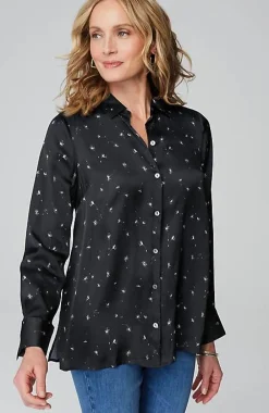 J.Jill Satin Button-Front Shirt | Jjill-Women Shirts & Blouses