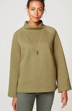 J.Jill Seamed Fleece Mock-Neck Top | Jjill-Women Tops & Tees