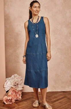 J.Jill Seamed Indigo Midi Dress | Jjill-Women Dresses