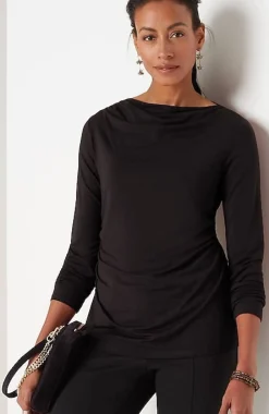 J.Jill Shirred-Waist Draped Top | Jjill-Women Tops & Tees