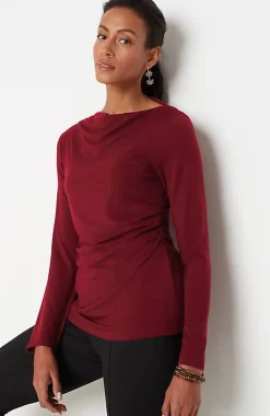 J.Jill Shirred-Waist Draped Top | Jjill-Women Tops & Tees