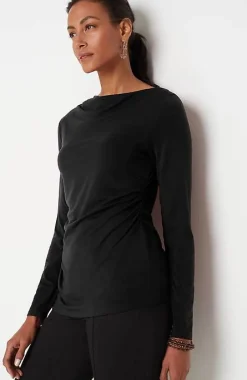 J.Jill Shirred-Waist Draped Top | Jjill-Women Tops & Tees