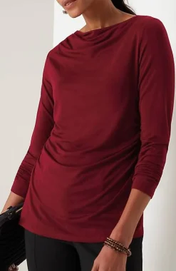 J.Jill Shirred-Waist Draped Top | Jjill-Women Tops & Tees