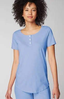 J.Jill Sleep Ultrasoft Short-Sleeve Henley | Jjill-Women Pajamas & Robes
