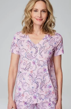 J.Jill Sleep Ultrasoft V-Neck Tee | Jjill-Women Pajamas & Robes