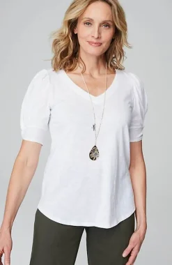 J.Jill Slub-Knit Twist-Sleeve Tee | Jjill-Women Tops & Tees