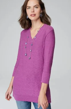 J.Jill Slub Rib-Trimmed Sweater Tunic | Jjill-Women Tunics