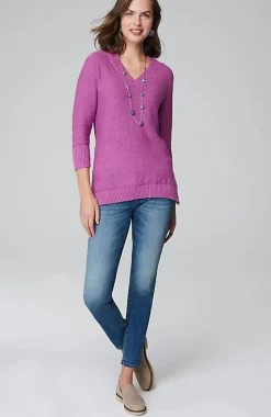 J.Jill Slub Rib-Trimmed Sweater Tunic | Jjill-Women Tunics