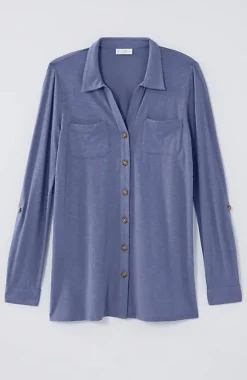 J.Jill Slub-Textured Patch-Pocket Tunic | Jjill-Women Tops & Tees