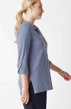 J.Jill Slub-Textured Patch-Pocket Tunic | Jjill-Women Tops & Tees