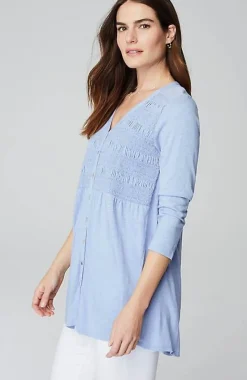 J.Jill Smocked-Bodice Tunic | Jjill-Women Tops & Tees