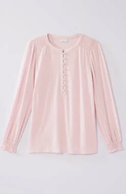 J.Jill Smocked Henley Top | Jjill-Women Tops & Tees