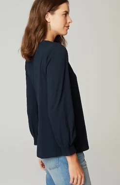 J.Jill Smocked Henley Top | Jjill-Women Tops & Tees