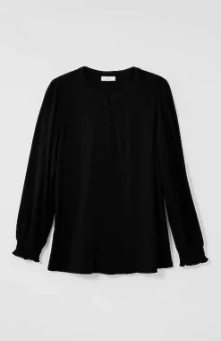 J.Jill Smocked Henley Top | Jjill-Women Tops & Tees