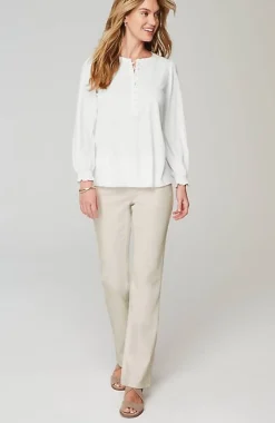J.Jill Smocked Henley Top | Jjill-Women Tops & Tees