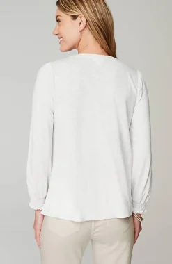 J.Jill Smocked Henley Top | Jjill-Women Tops & Tees