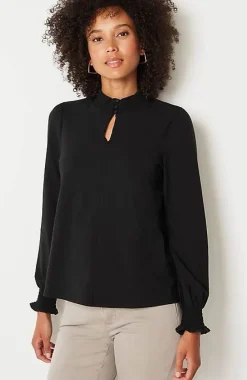 J.Jill Smocked Mock-Neck Top | Jjill-Women Tops & Tees