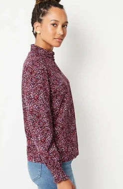 J.Jill Smocked Mock-Neck Top | Jjill-Women Tops & Tees