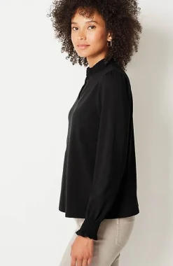 J.Jill Smocked Mock-Neck Top | Jjill-Women Tops & Tees