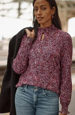 J.Jill Smocked Mock-Neck Top | Jjill-Women Tops & Tees