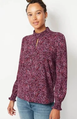 J.Jill Smocked Mock-Neck Top | Jjill-Women Tops & Tees