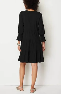 J.Jill Smocked-Sleeves Tiered Dress | Jjill-Women Dresses