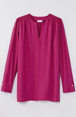 J.Jill Smocked Split-Neck Tunic | Jjill-Women Tunics