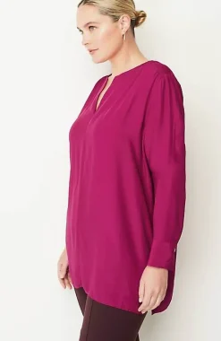 J.Jill Smocked Split-Neck Tunic | Jjill-Women Tunics