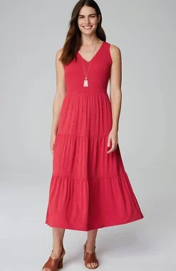 J.Jill Smocked Tiered Midi Dress | Jjill-Women Dresses