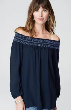 J.Jill Smocked Two-Way A-Line Top | Jjill-Women Shirts & Blouses