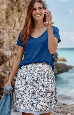 J.Jill Smocked-Waist Layered Skirt | Jjill-Women Skirts