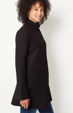 J.Jill Soft-Brushed Flounce-Hem Jacket | Jjill-Women Jackets & Coats