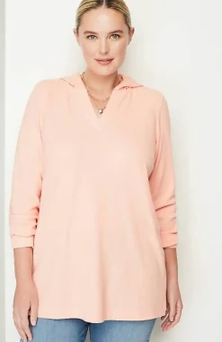 J.Jill Soft-Brushed Waffle Hoodie Tunic | Jjill-Women Tops & Tees