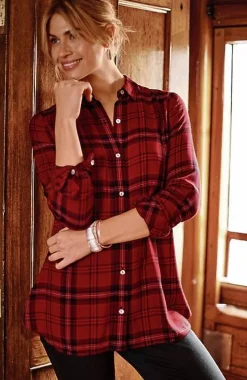 J.Jill Soft Button-Front Plaid Tunic | Jjill-Women Tunics