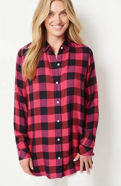 J.Jill Soft Button-Front Plaid Tunic | Jjill-Women Tunics