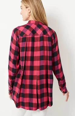 J.Jill Soft Button-Front Plaid Tunic | Jjill-Women Tunics