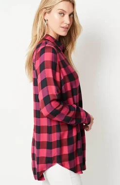 J.Jill Soft Button-Front Plaid Tunic | Jjill-Women Tunics