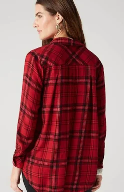 J.Jill Soft Button-Front Plaid Tunic | Jjill-Women Tunics