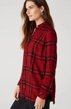 J.Jill Soft Button-Front Plaid Tunic | Jjill-Women Tunics