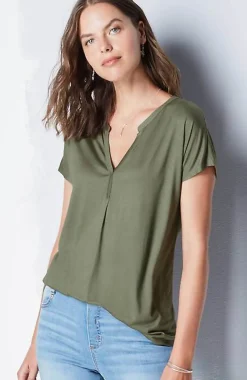 J.Jill Split-Neckline A-Line Top | Jjill-Women Tops & Tees