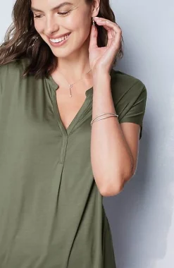 J.Jill Split-Neckline A-Line Top | Jjill-Women Tops & Tees
