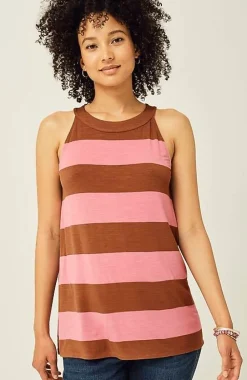 J.Jill Striped A-Line Halter Top | Jjill-Women Tops & Tees