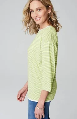 J.Jill Striped Double-Layer Tee | Jjill-Women Tops & Tees