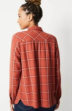 J.Jill Textured Plaid Popover | Jjill-Women Shirts & Blouses