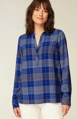 J.Jill Textured Plaid Popover | Jjill-Women Shirts & Blouses
