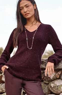 J.Jill Tweed V-Neck Sweater | Jjill-Women Sweaters