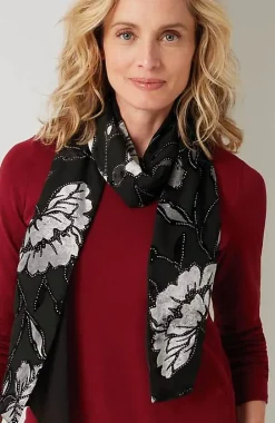 J.Jill Velvet Burnout Metallic-Printed Scarf | Jjill-Women Ponchos, Ruanas & Scarves