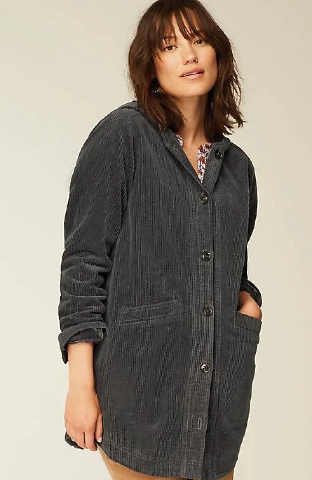 J.Jill Velvet-Hooded Tumble-Cord Jacket | Jjill-Women Jackets & Coats