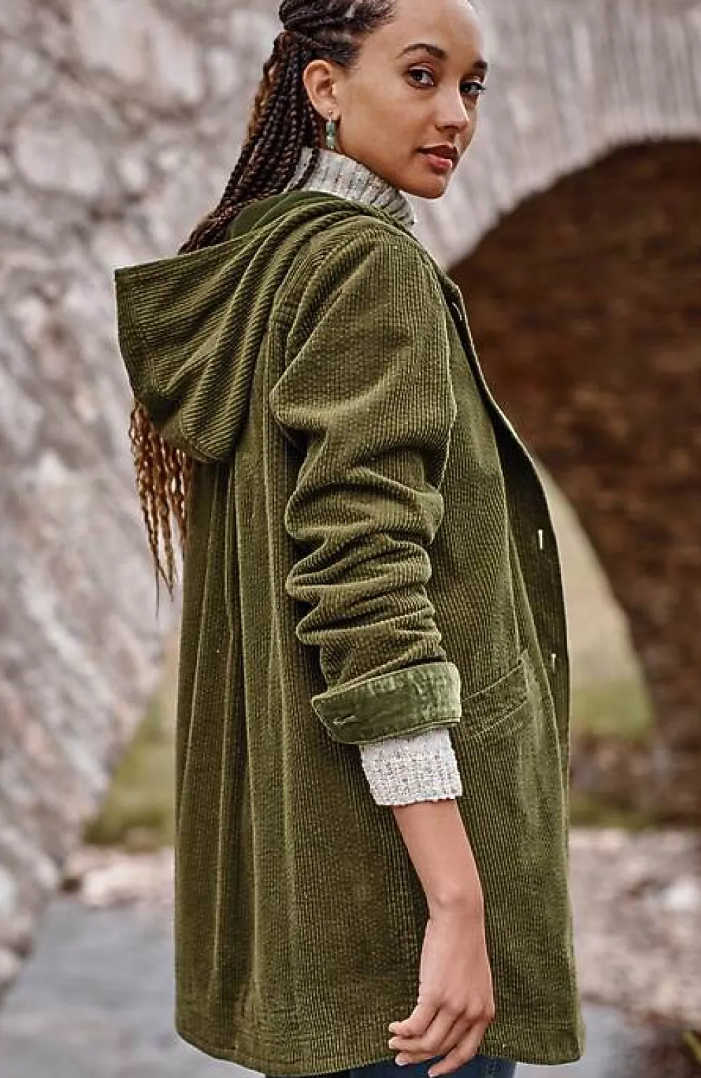 J.Jill Velvet-Hooded Tumble-Cord Jacket | Jjill-Women Jackets & Coats