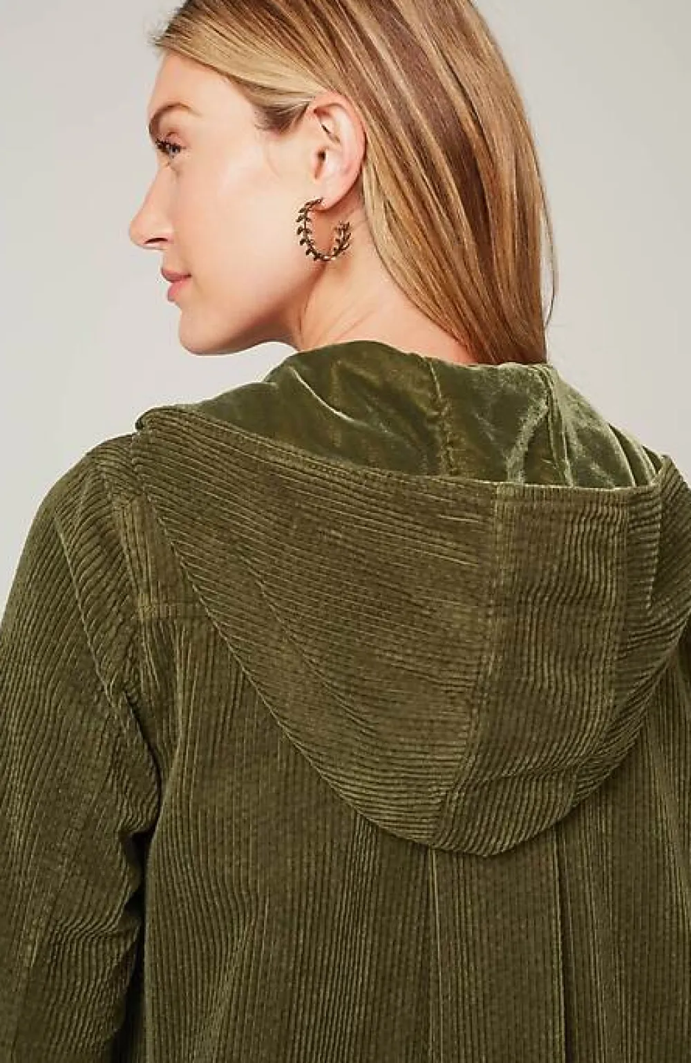 J.Jill Velvet-Hooded Tumble-Cord Jacket | Jjill-Women Jackets & Coats